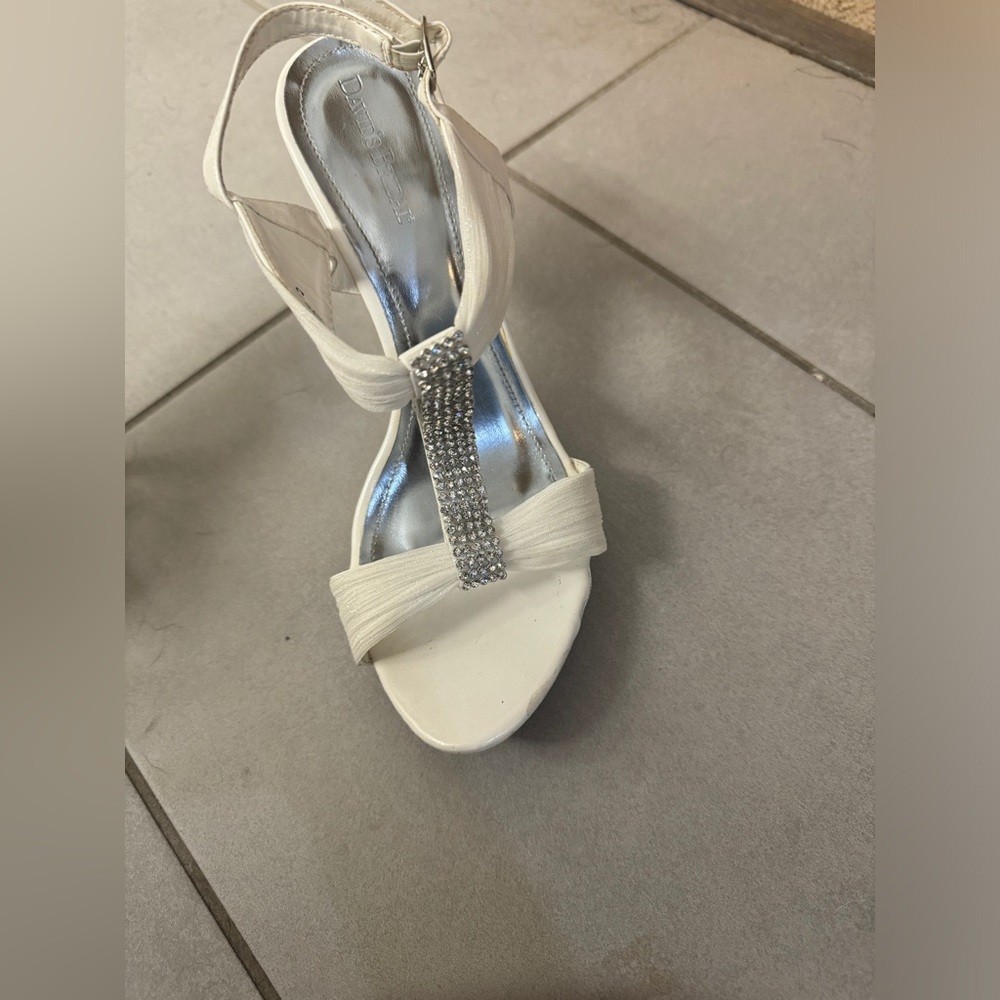 David’s Bridal shoes. Rhinestone heel.